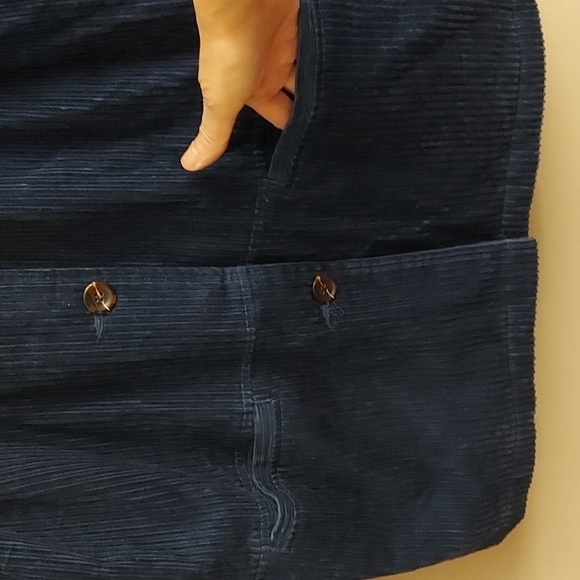 BLAIR Teal Blue Button Down Faux Fur Lined Corduroy Jacket - Picture 5 of 16